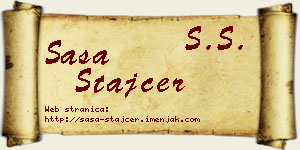 Saša Štajcer vizit kartica